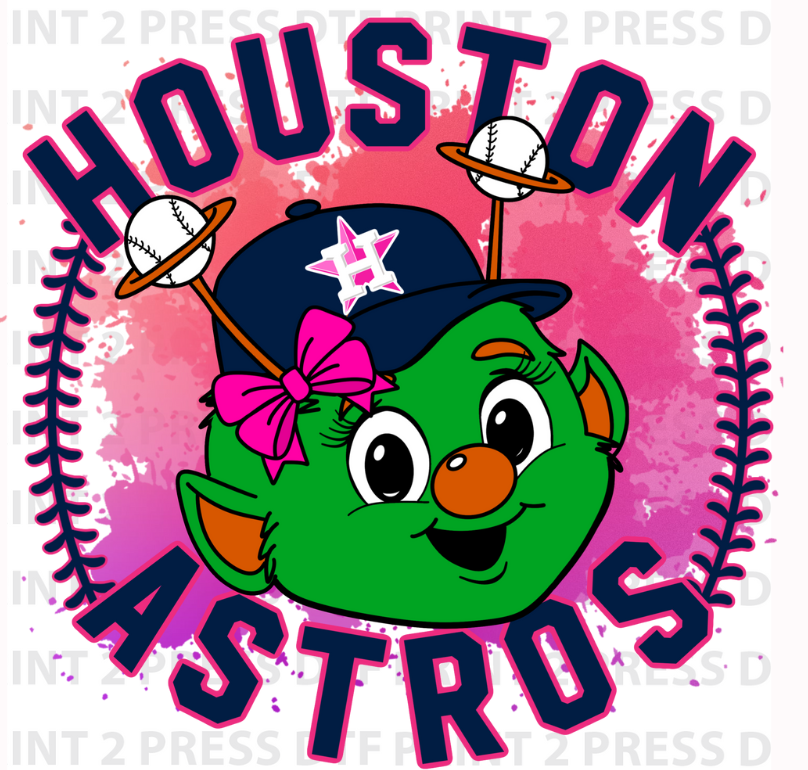 Green Mascot Baseball Pink