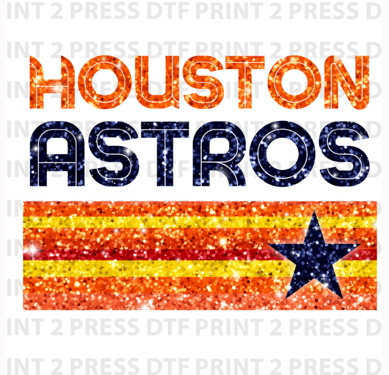 Faux Glitter Houston Astros Striped