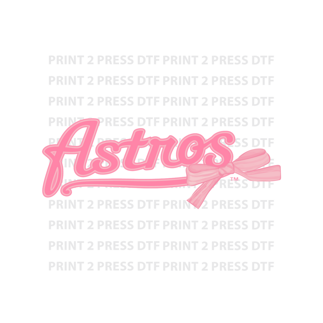 Pink Astros Bow