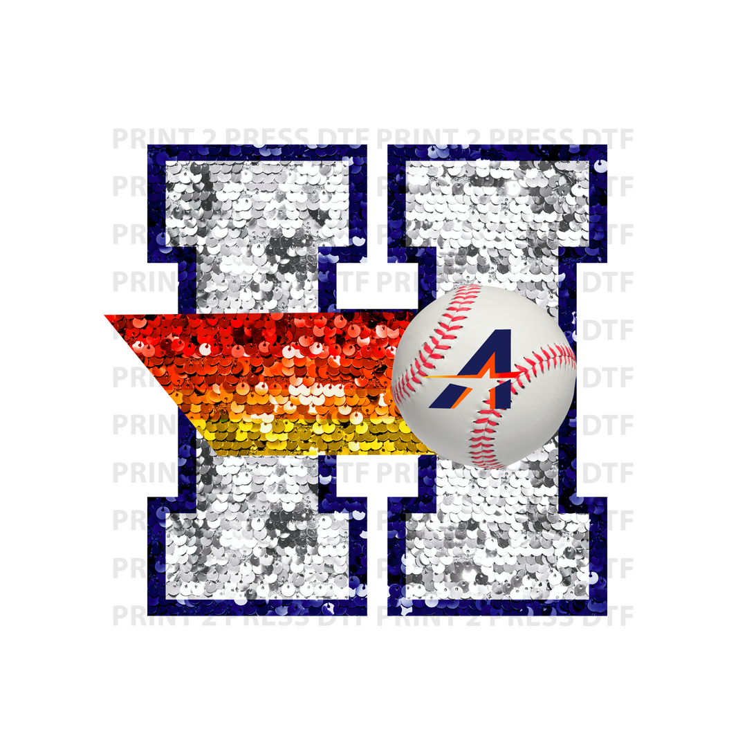 Faux Sequin White H - New Logo