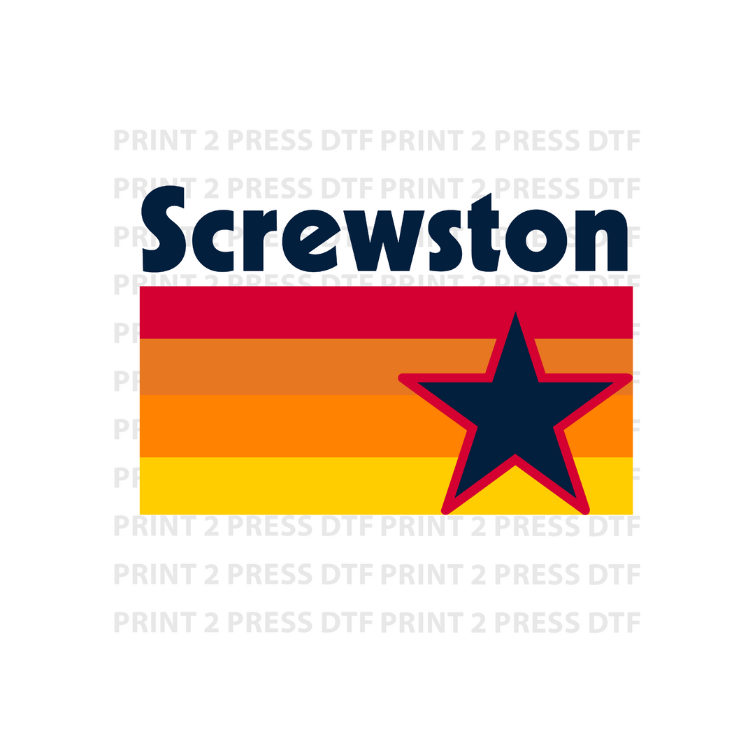 Screwston Astros Red Orange and Gold Flag