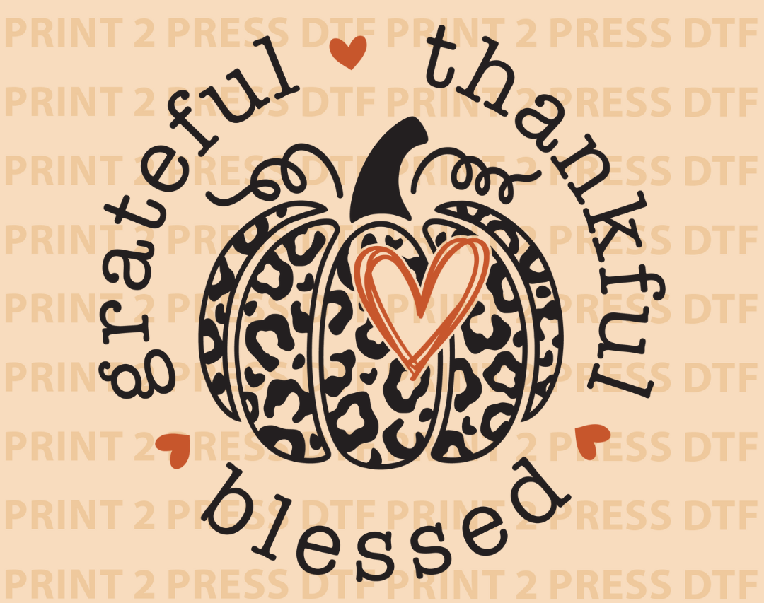 Grateful Thankful Blessed Pumpkin