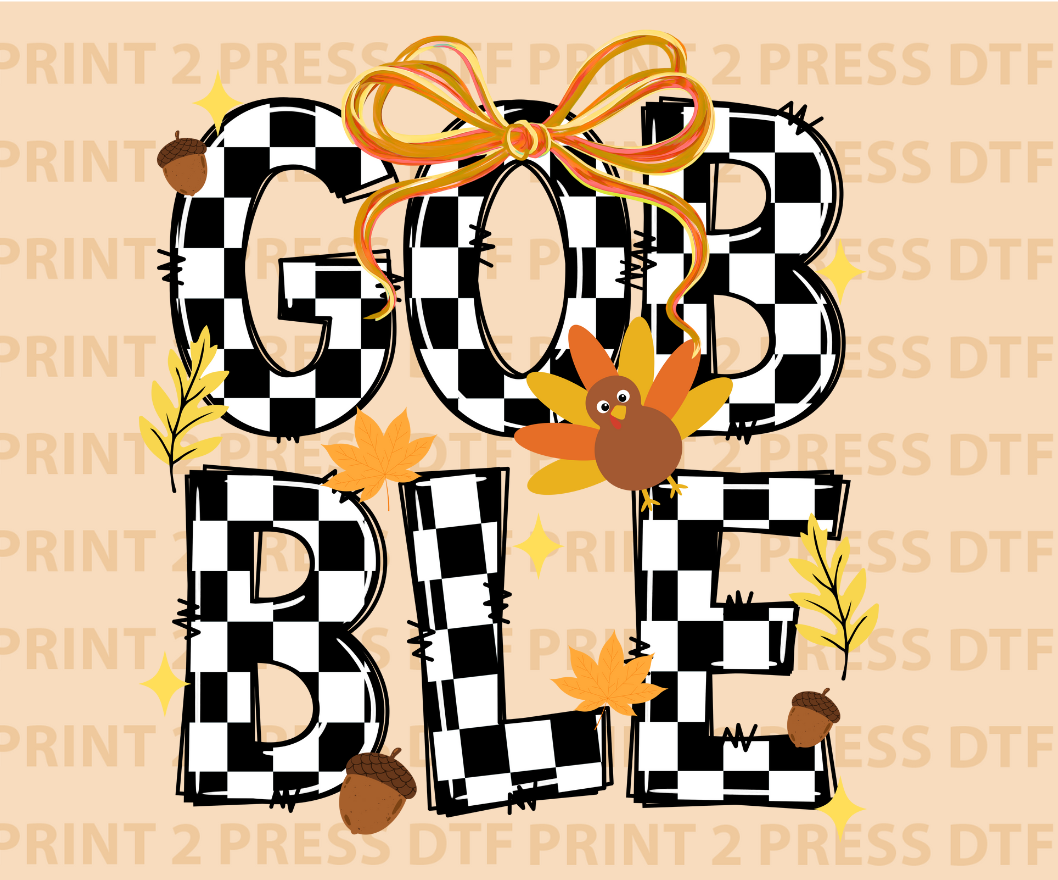 Gobble Checkered Bow