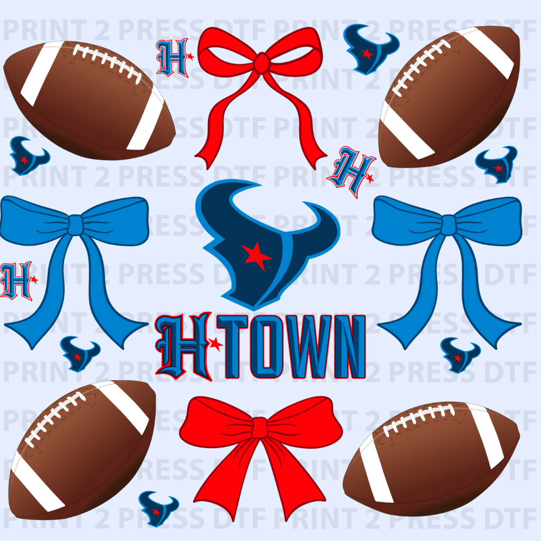 Red & Blue Bows Football