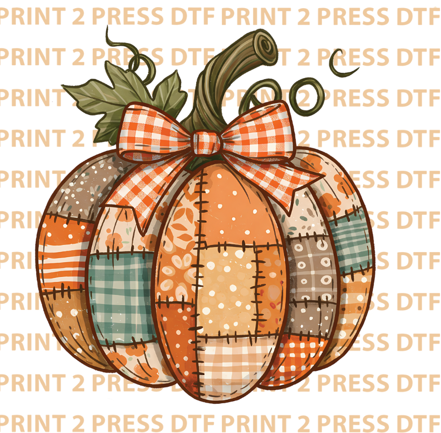 Faux Patch Quilted Pumpkin