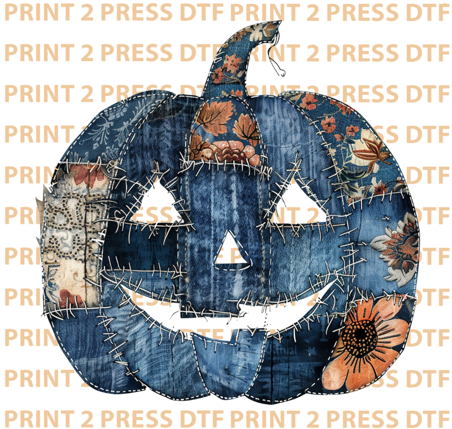 Denim Patched Jack O Lantern