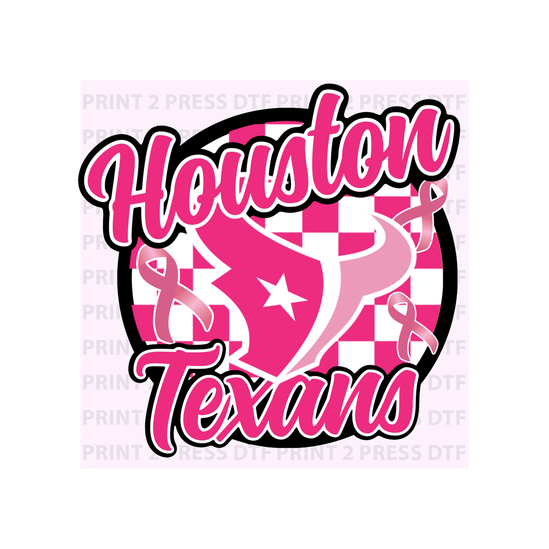 Pink Checkered Texans