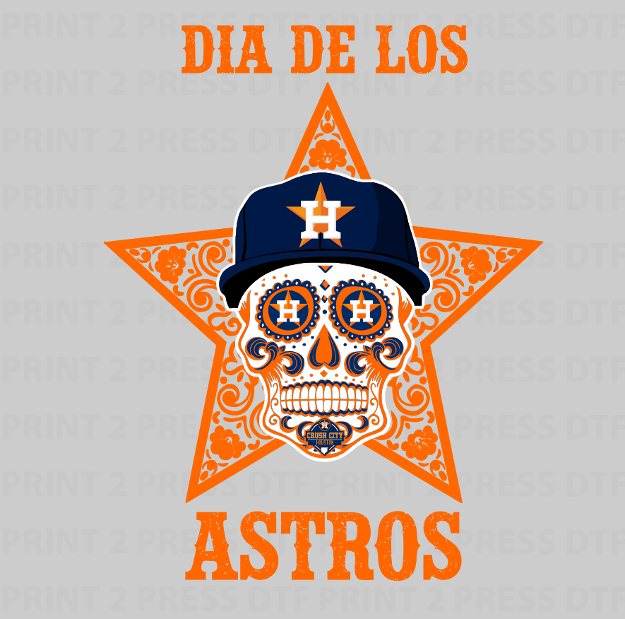 Dia De Los Astros Star (Orange Navy) Sugar Skull