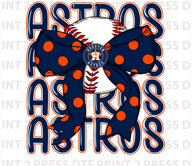 Astros Polk a Dot Coquette Bow