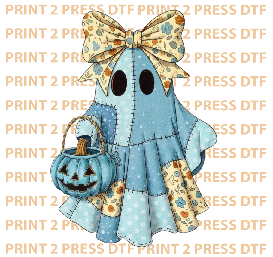 Denim Patched Ghost Bow