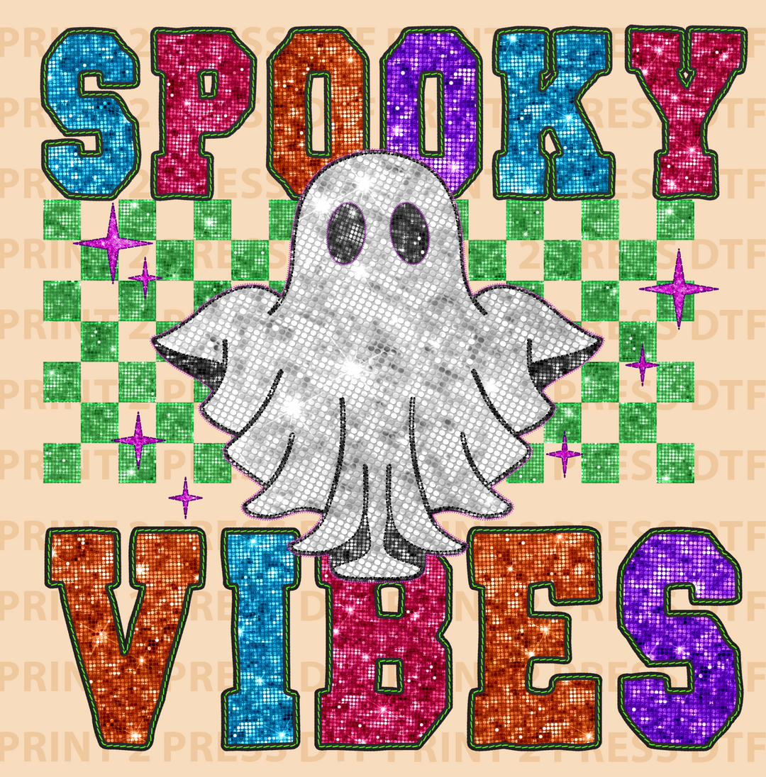 Faux Sequin Spooky Vibes