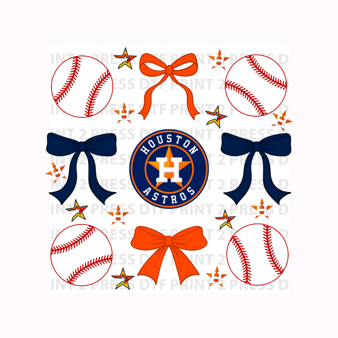 Orange and Navy Bows and Baseballs