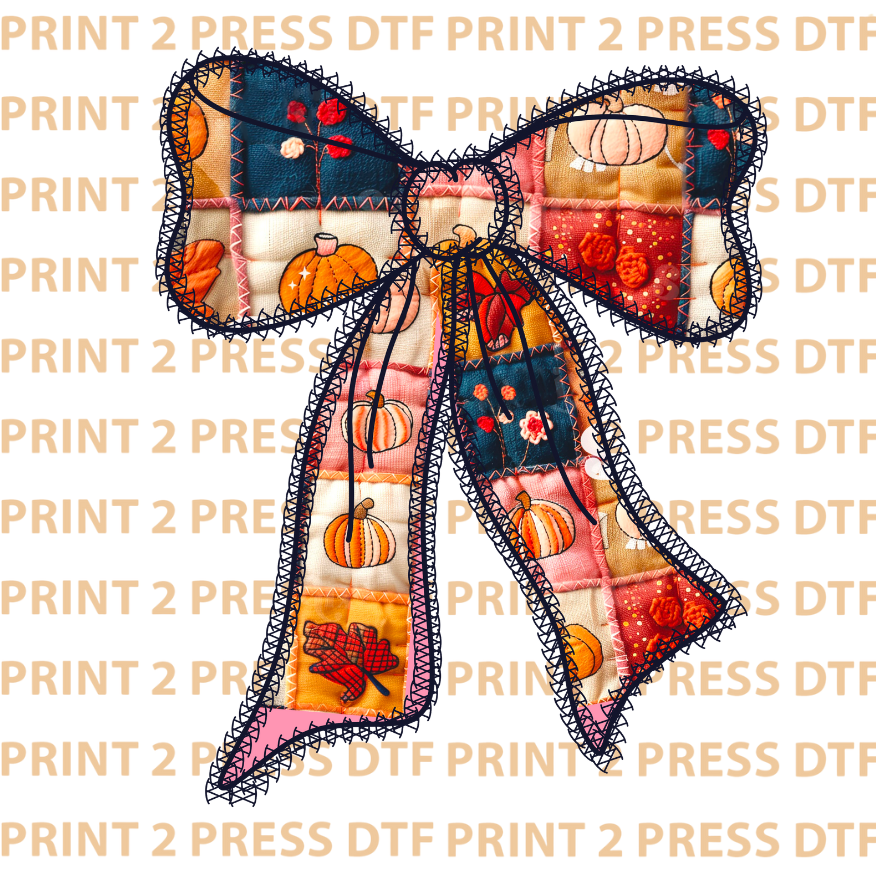 Quilted Couquette Fall Bow