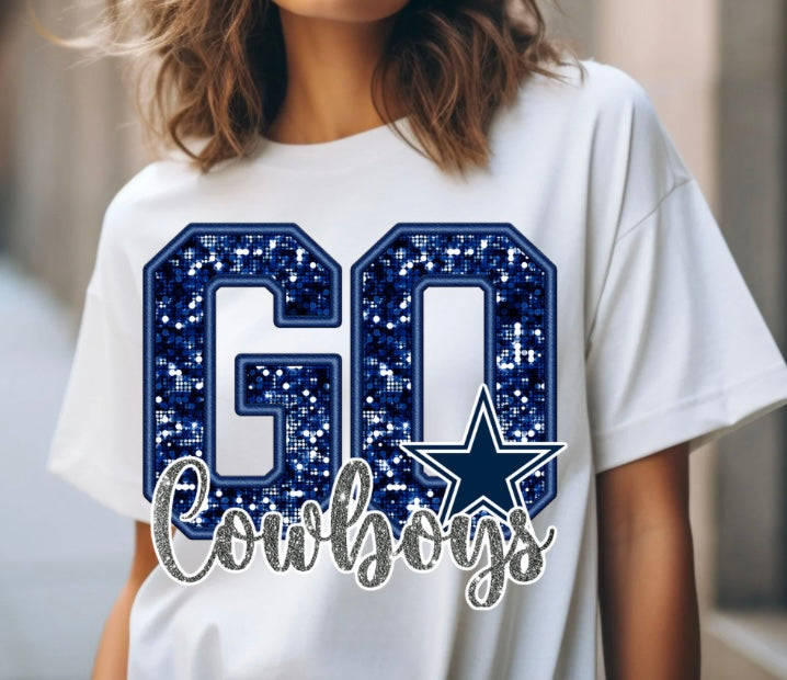 Faux Sequin Dallas Cowboys