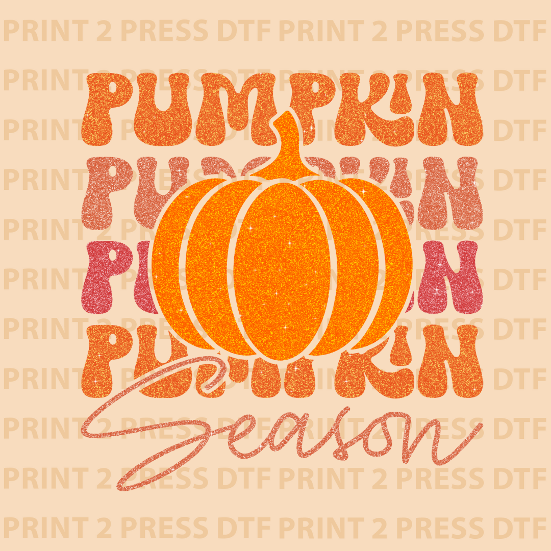 Pumpkin Season Glitter Orange