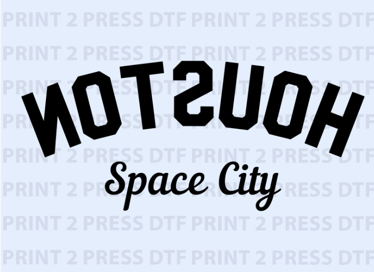 Black Reversed Houston Space City
