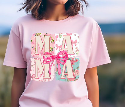 Floral Mama Tiles Fuchsia Bow