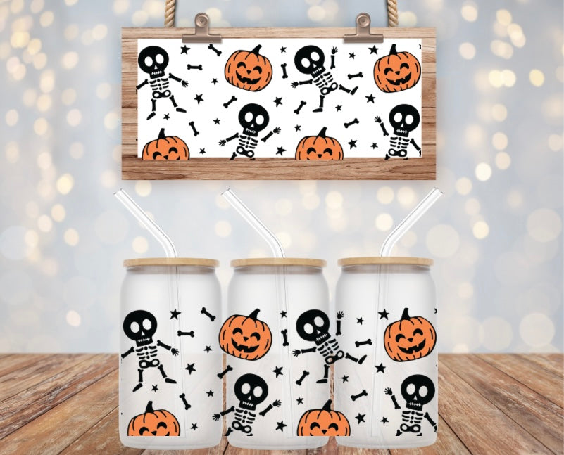 Skeletons Pumpkins UV