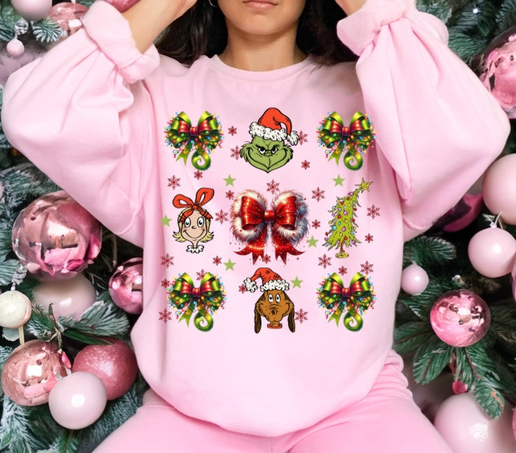 Grinch Green & Red Bows Characters