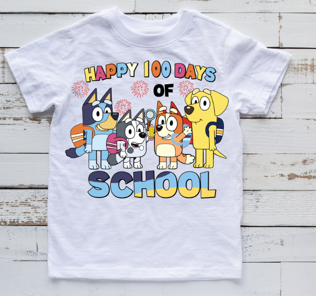 100 Days of School Bluey and Gang