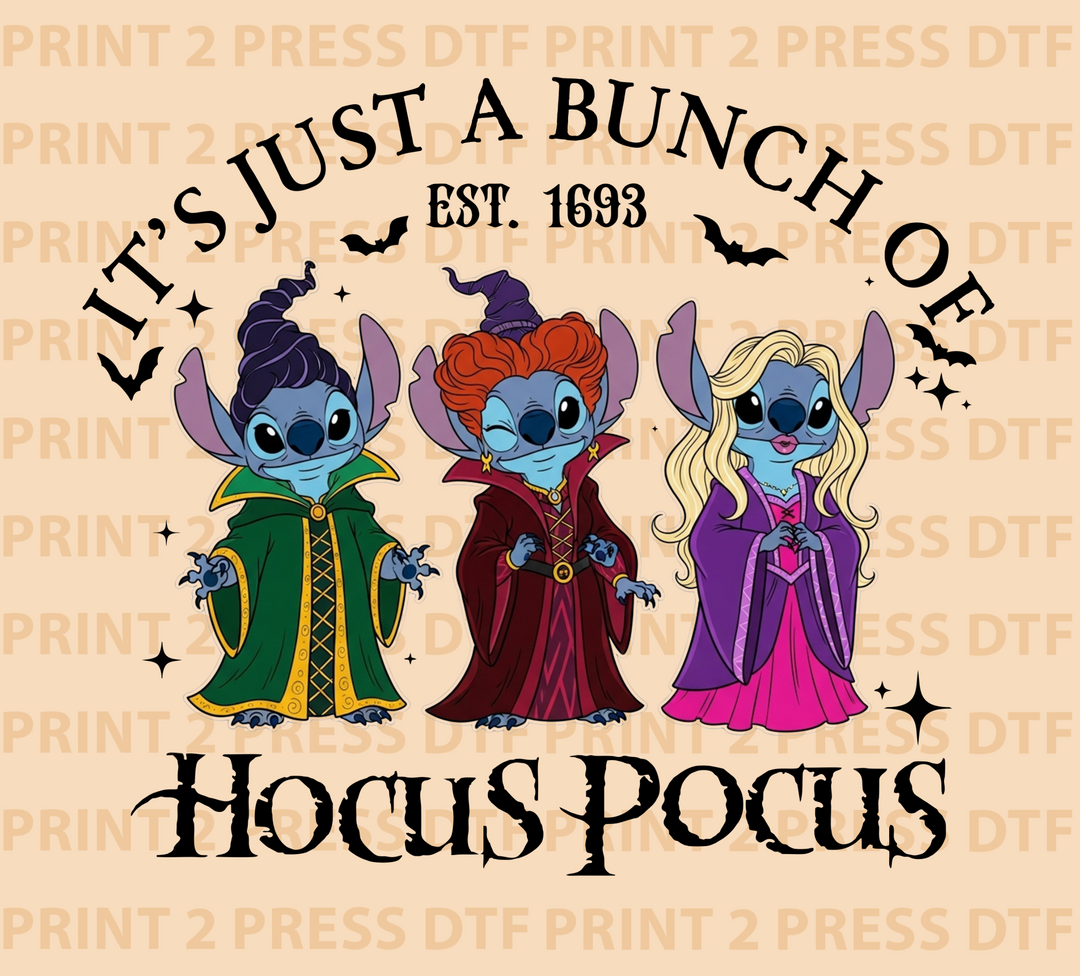 Bunch of Hocus Pocus Stitch Black