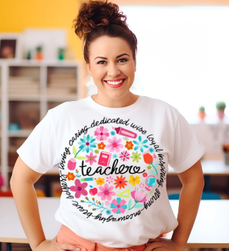 Teacher Black Font Dedicated Wise