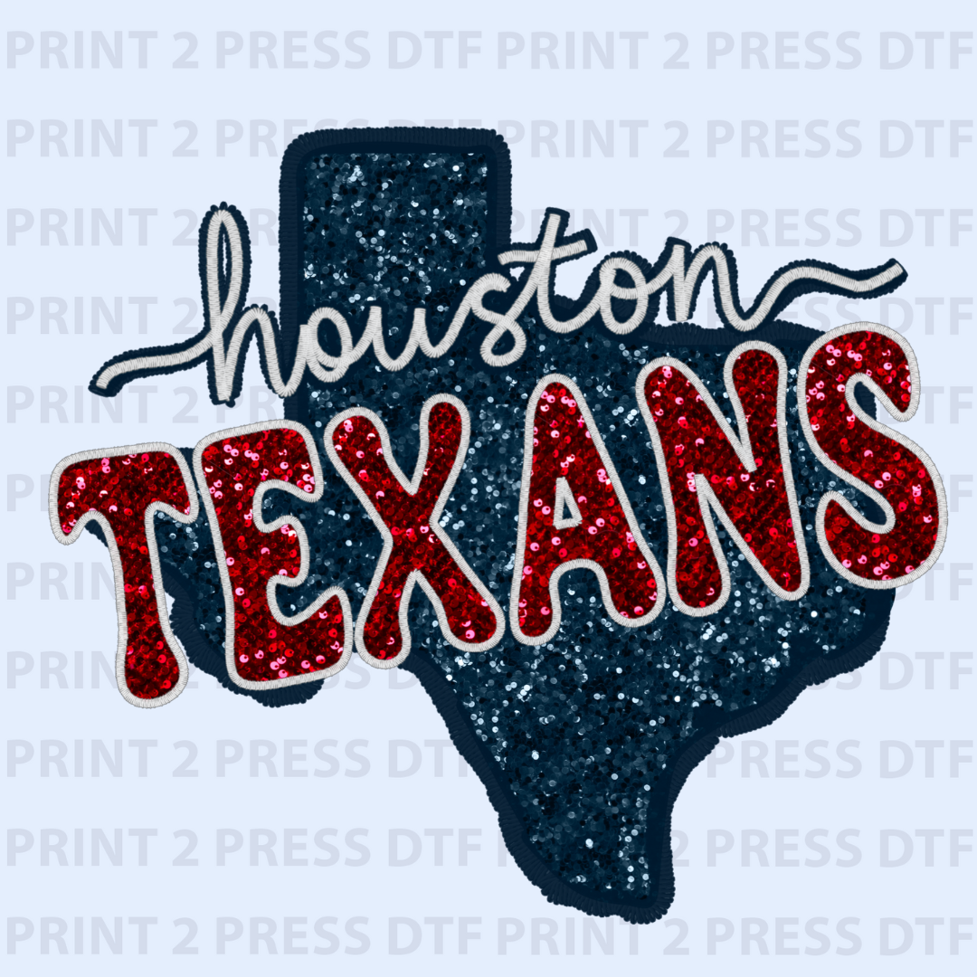 TX State Texans Faux Glitter