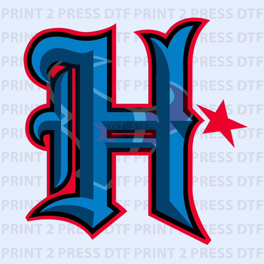 Old English Blue and Red Toro Silhouette