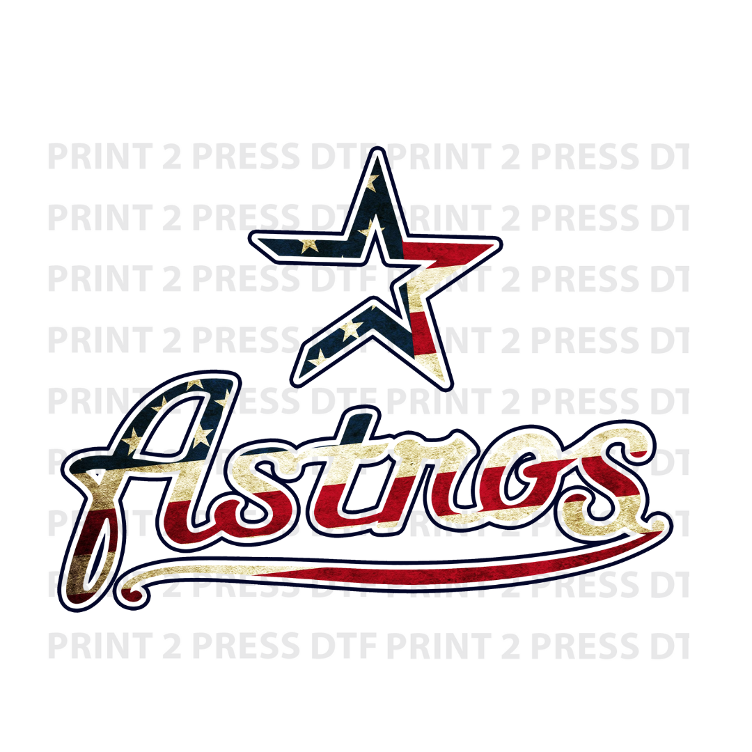Vintage Astros Cursive Flag