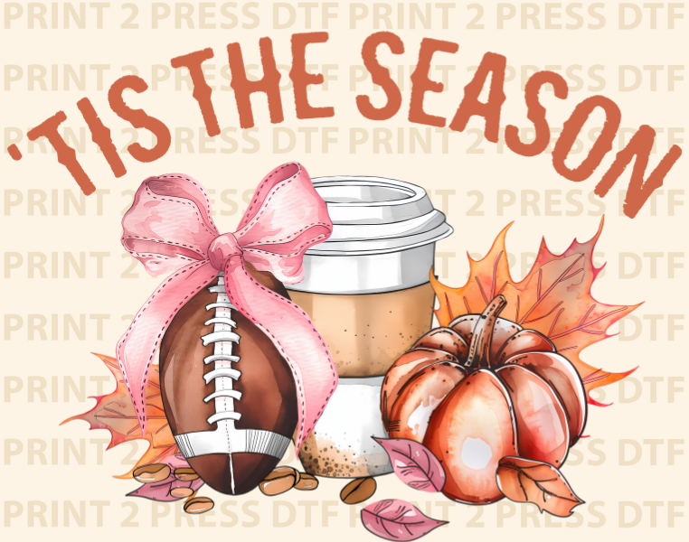 Tis the Season Pink Coquette Bow Football
