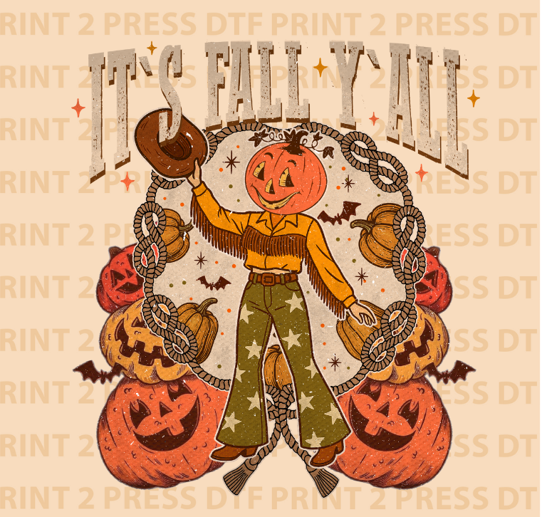 It's Fall Y'all (Beige) Distressed