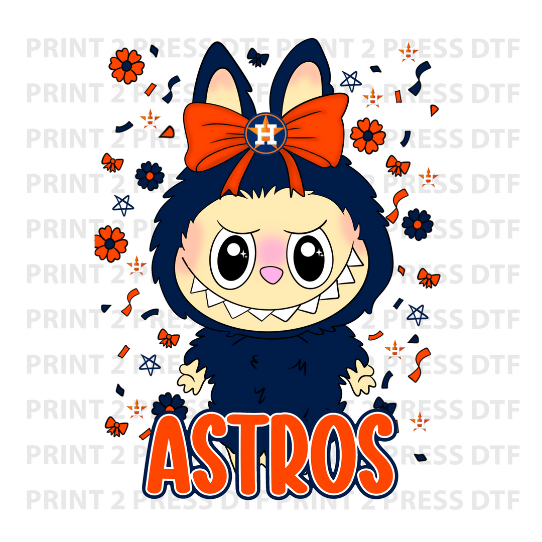 Blue Monster - Orange Bow