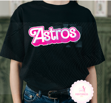 Astros Barbie Font Baseball PNG