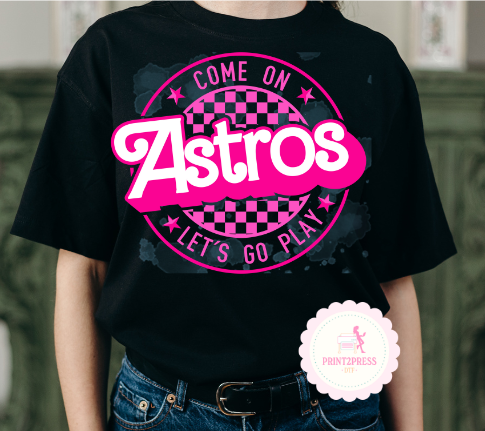 Astros Let Go Play Checkered Baseball PNG