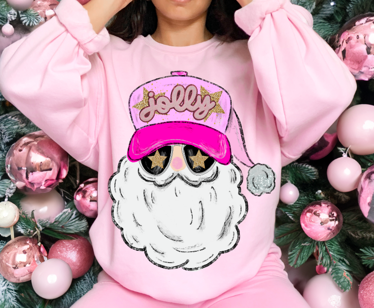 Pink Jolly Trucker Santa