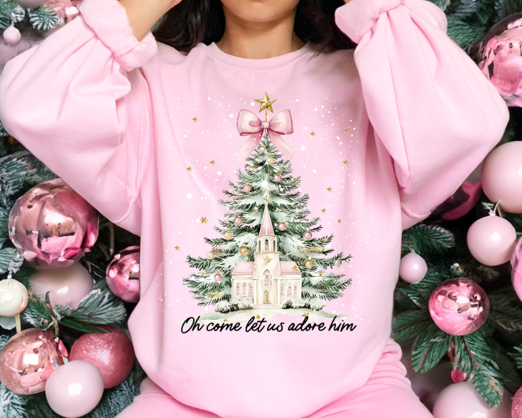 Oh Come Let Us Adore Him Church & Tree