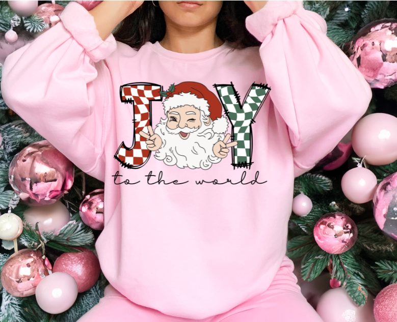 Joy Checkered Santa