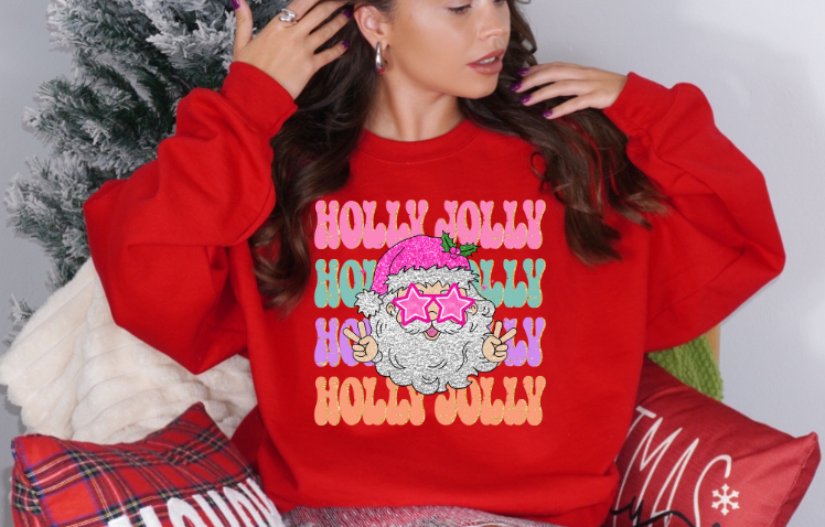 Neon Holly Jolly Santa