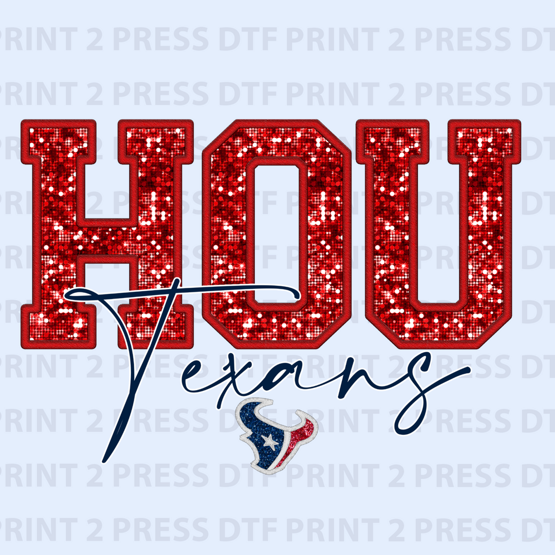 Faux Red Hou Texans