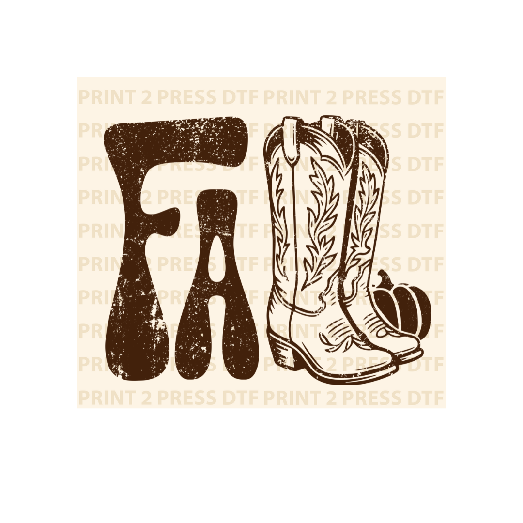 Fall Cowboy Boots (Distressed Brown)