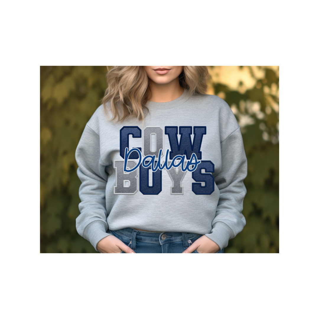 Cowboys Faux Embroidery