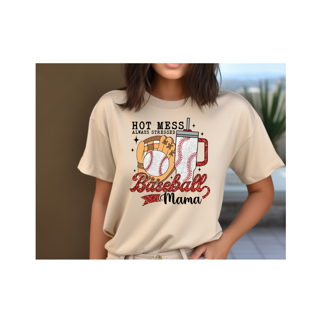 Hot Mess Baseball Mama