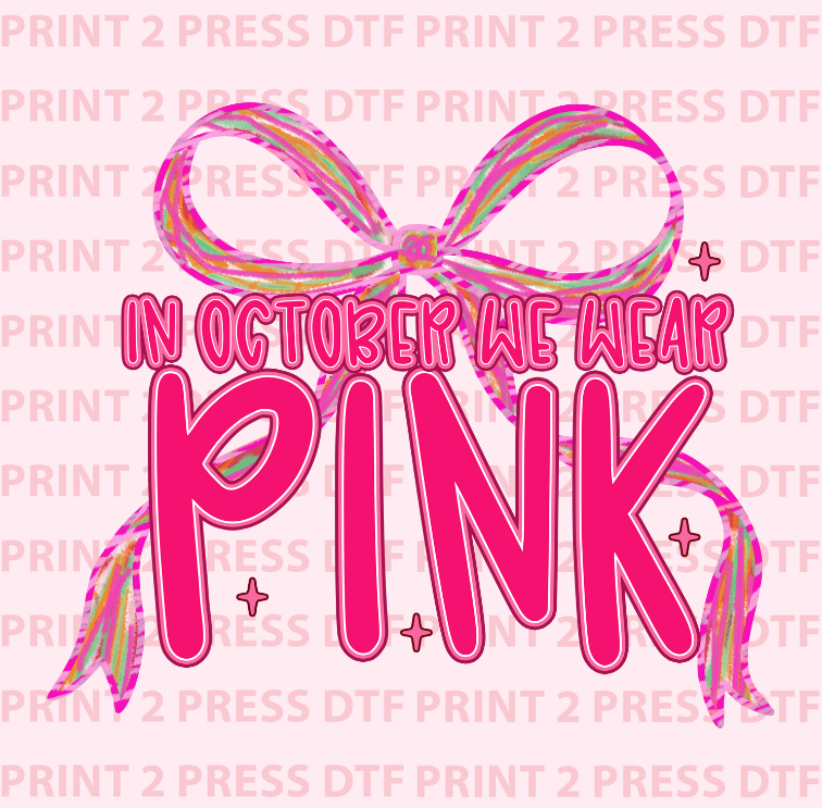 In October Wear Pink Coquette Bow (Multi Color Bow)