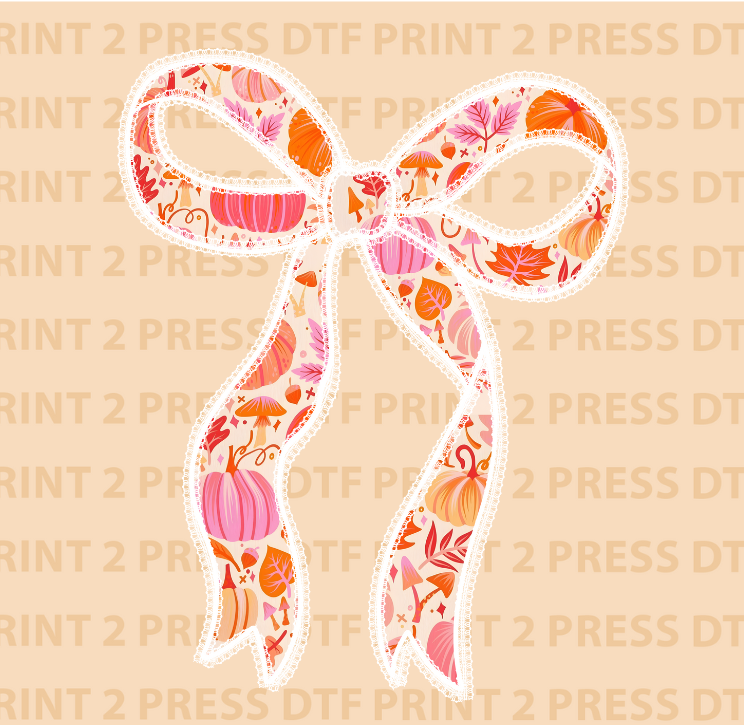 Pumpkin Coquette Lace Bow