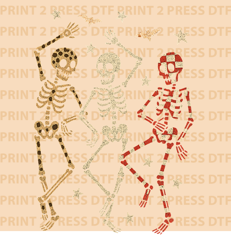 Dancing Skeletons Leopard, Checkered