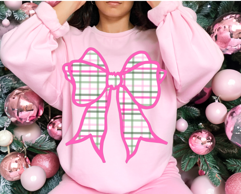 Pink Green Coquette Bow