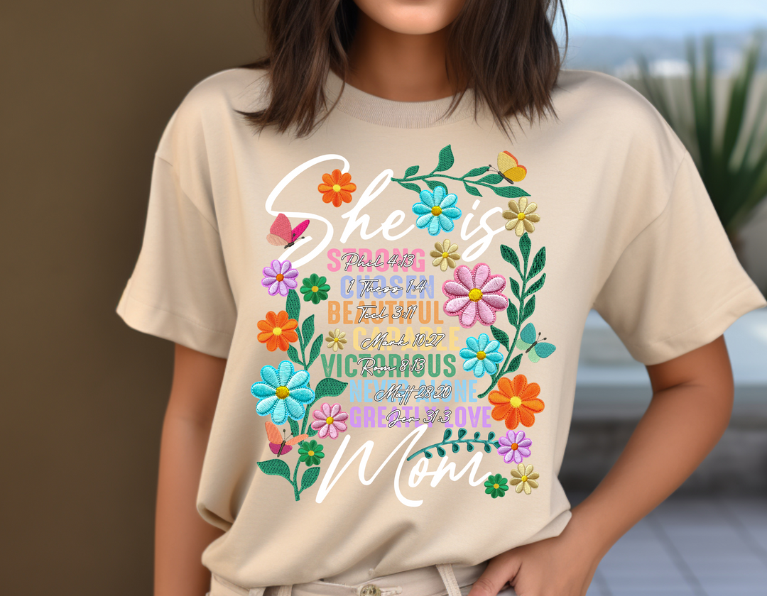 She is Mom Floral White
