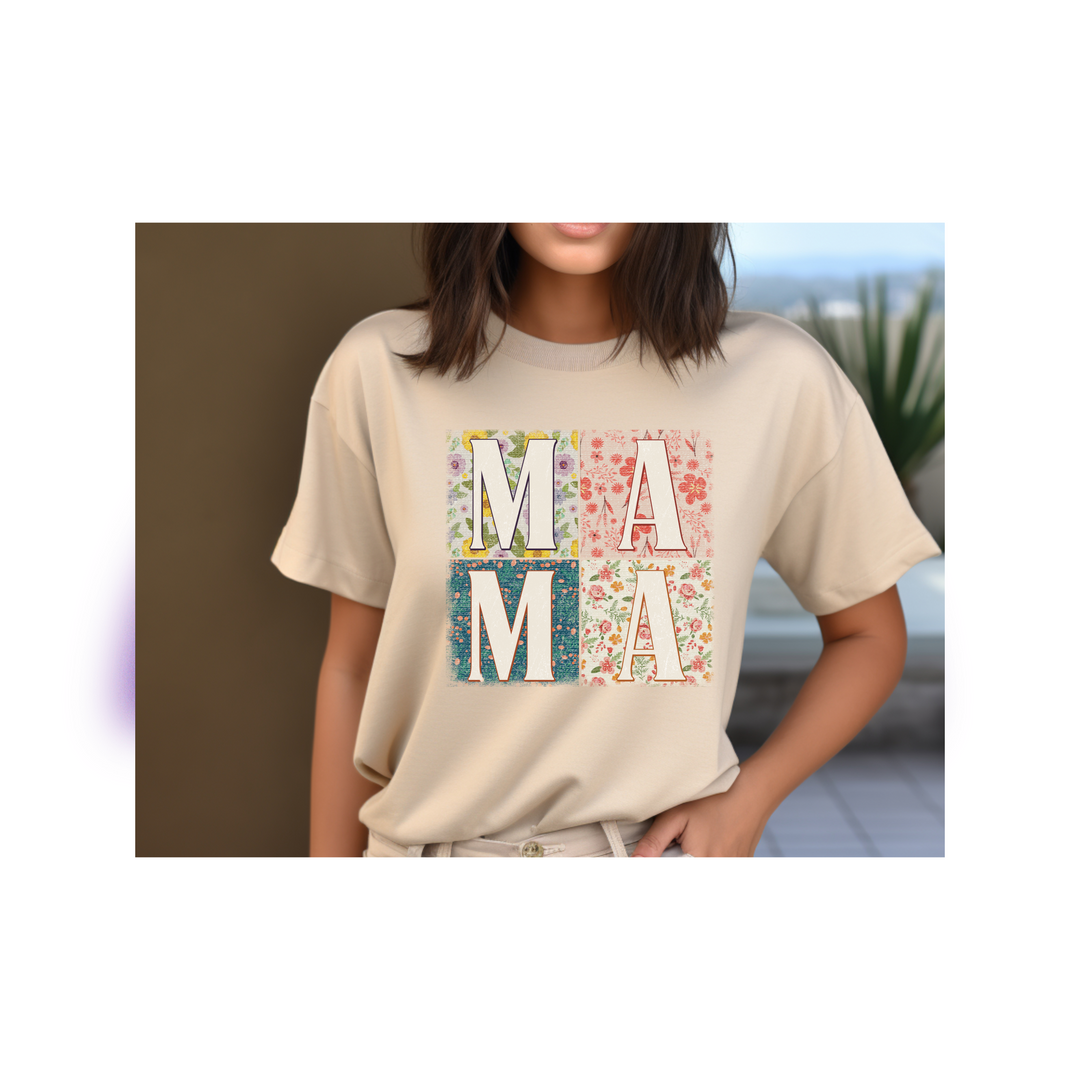 Blocked Floral Mama Patches