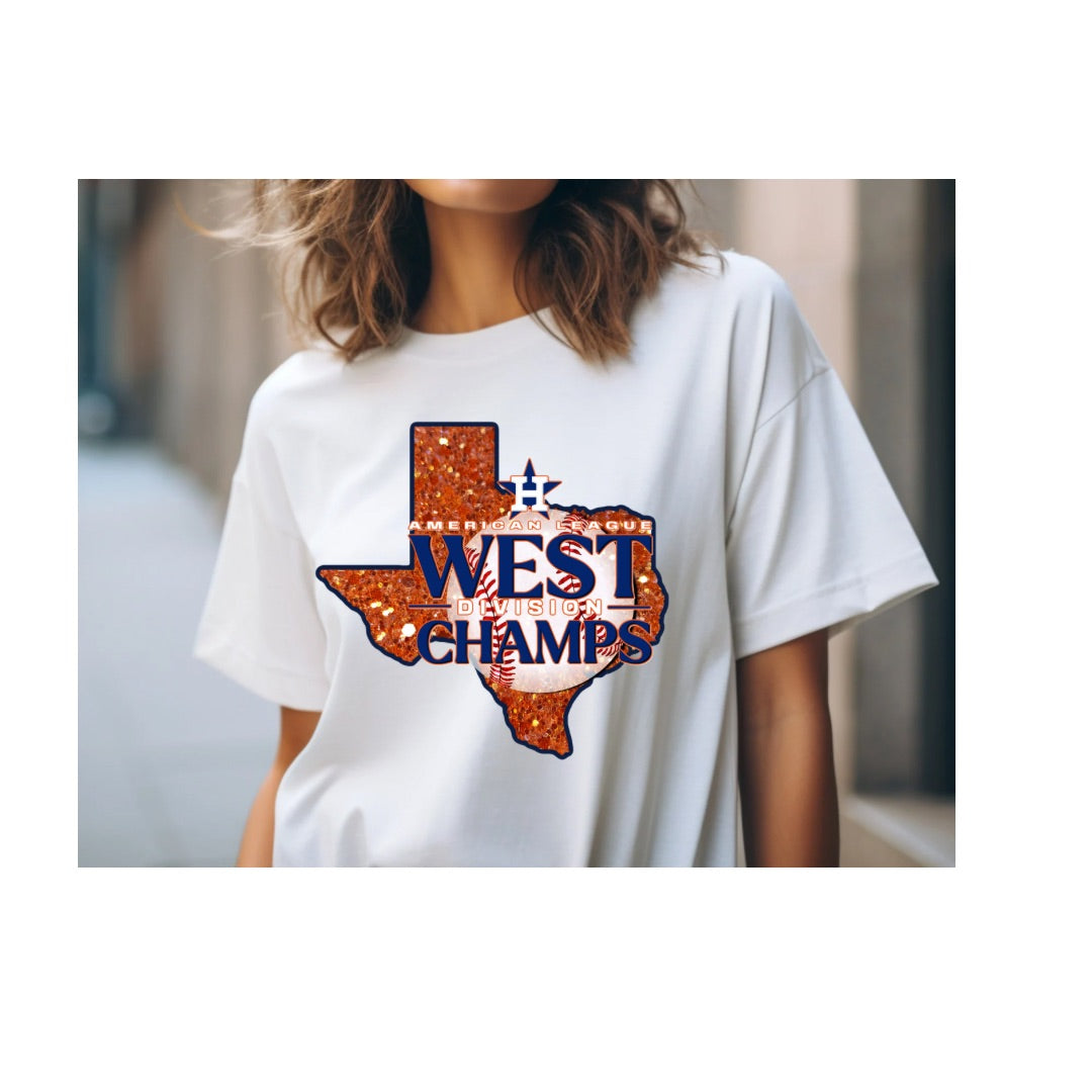 West Champs Faux Glitter State DTF Transfer