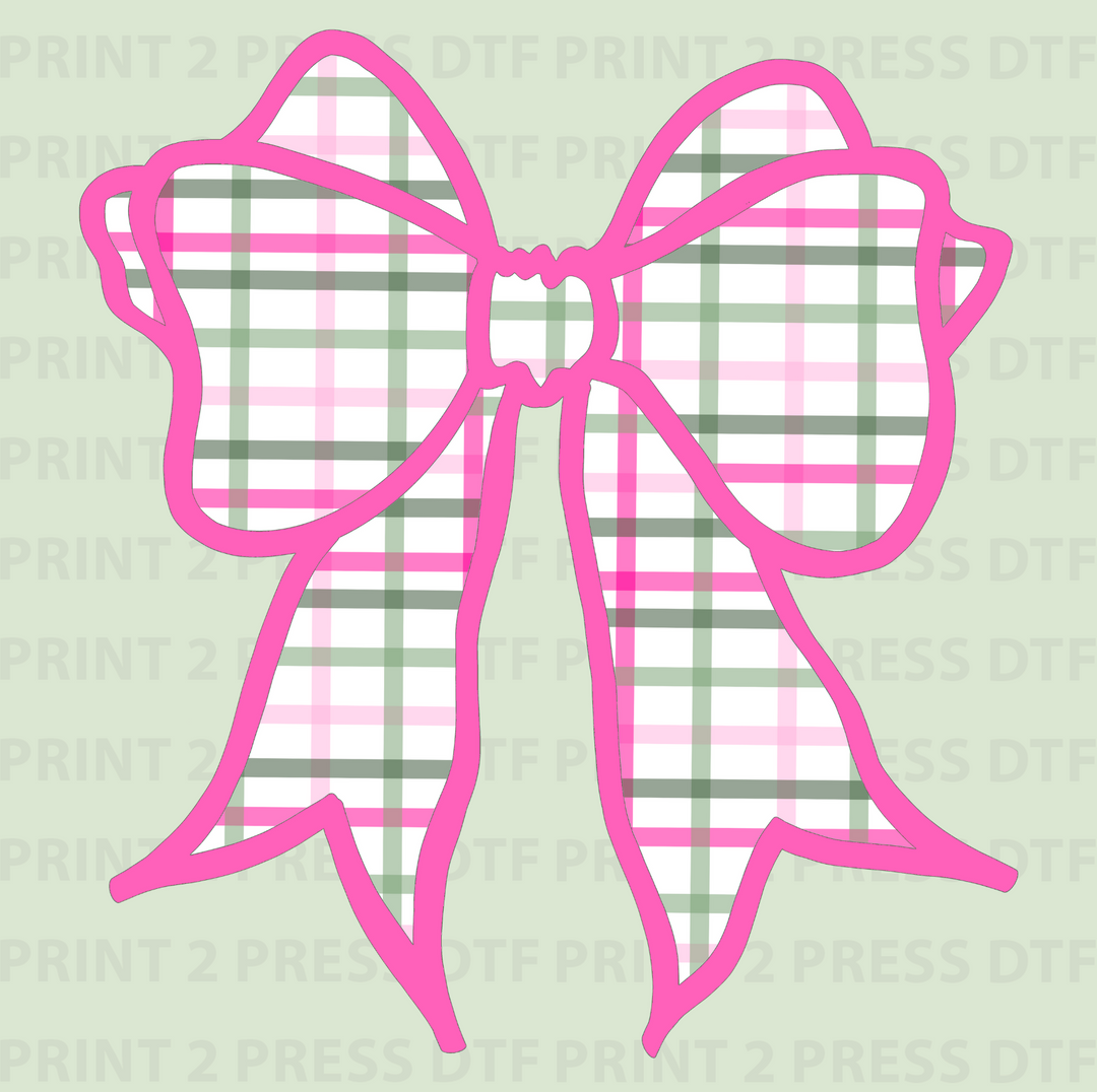 Pink Green Coquette Bow
